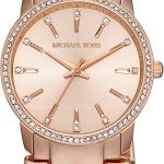 Michael Kors Women's Lady Nini Chain Watch, 3 Hand Quartz Movement with Crystal Bezel